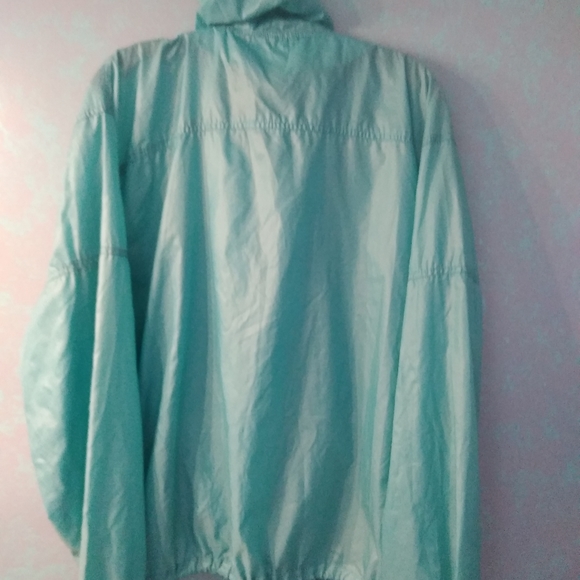 Y2K Izod Lacoste 1/4 Zip Pullover Teal Hooded Windbreaker Jacket Large - Picture 3 of 8